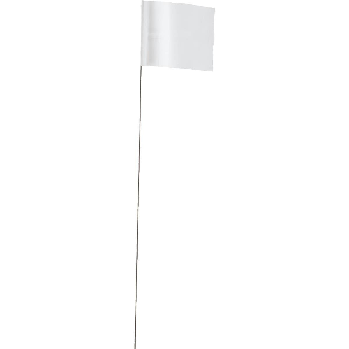 100PK White Stake Flags