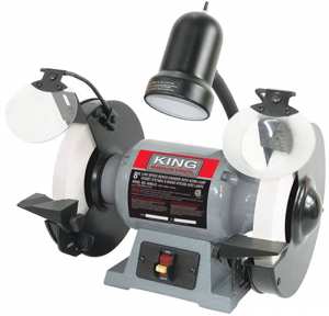 8" LOW SPEED BENCH GRINDER WITH LIGHT