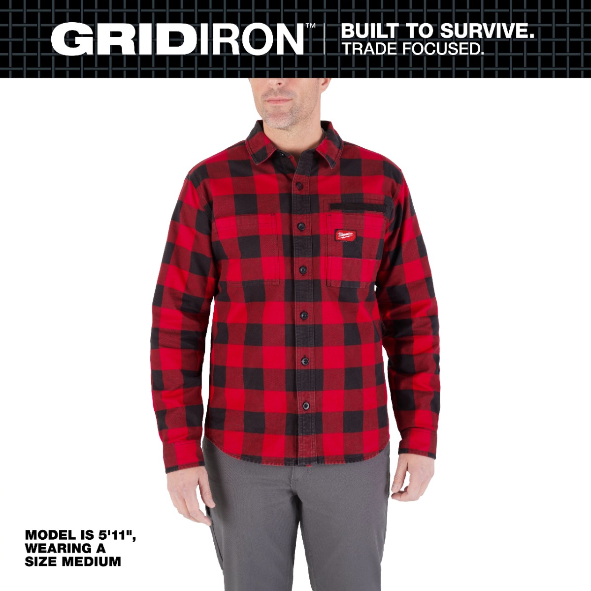 RED GRIDIRON™ Flannel Shirt - Large