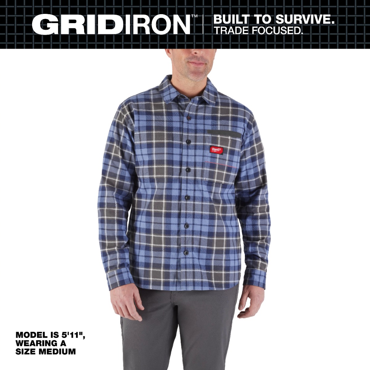 BLUE GRIDIRON™ Flannel Shirt - 3X-Large