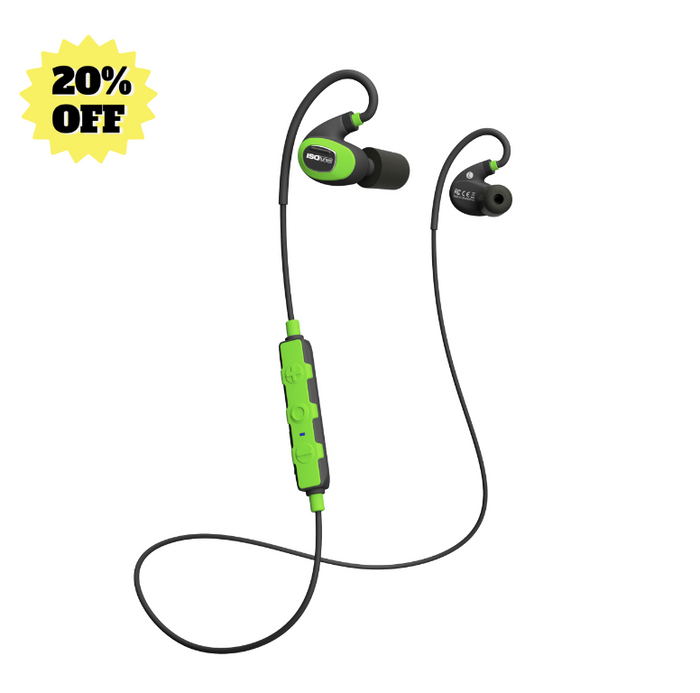 PRO 2.0 LISTEN ONLY Bluetooth Earbuds, Safety Green, 79 dB volume limit [industry specialized]